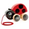 Hape: Pull Along Ladybug - Red & Black, Wooden Toy w/ Moving Wings, Rubber Rimmed Wheels, Push & String Take Along, Baby, Toddler & Kids Ages 1+